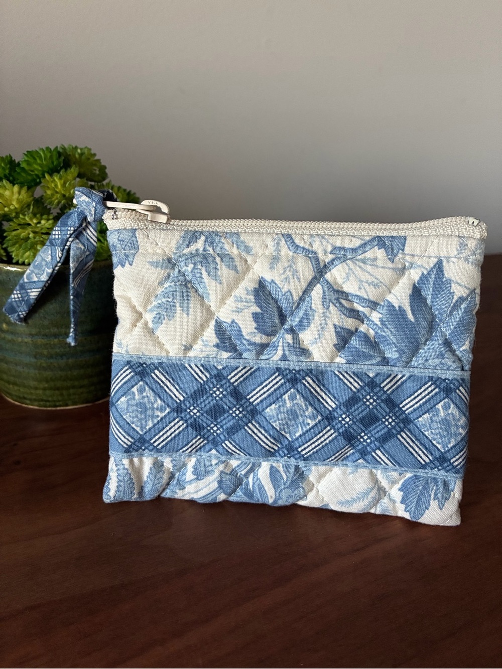 Vintage Vera Bradley Blue Toile Coin Purse Spring 2001 Retired
